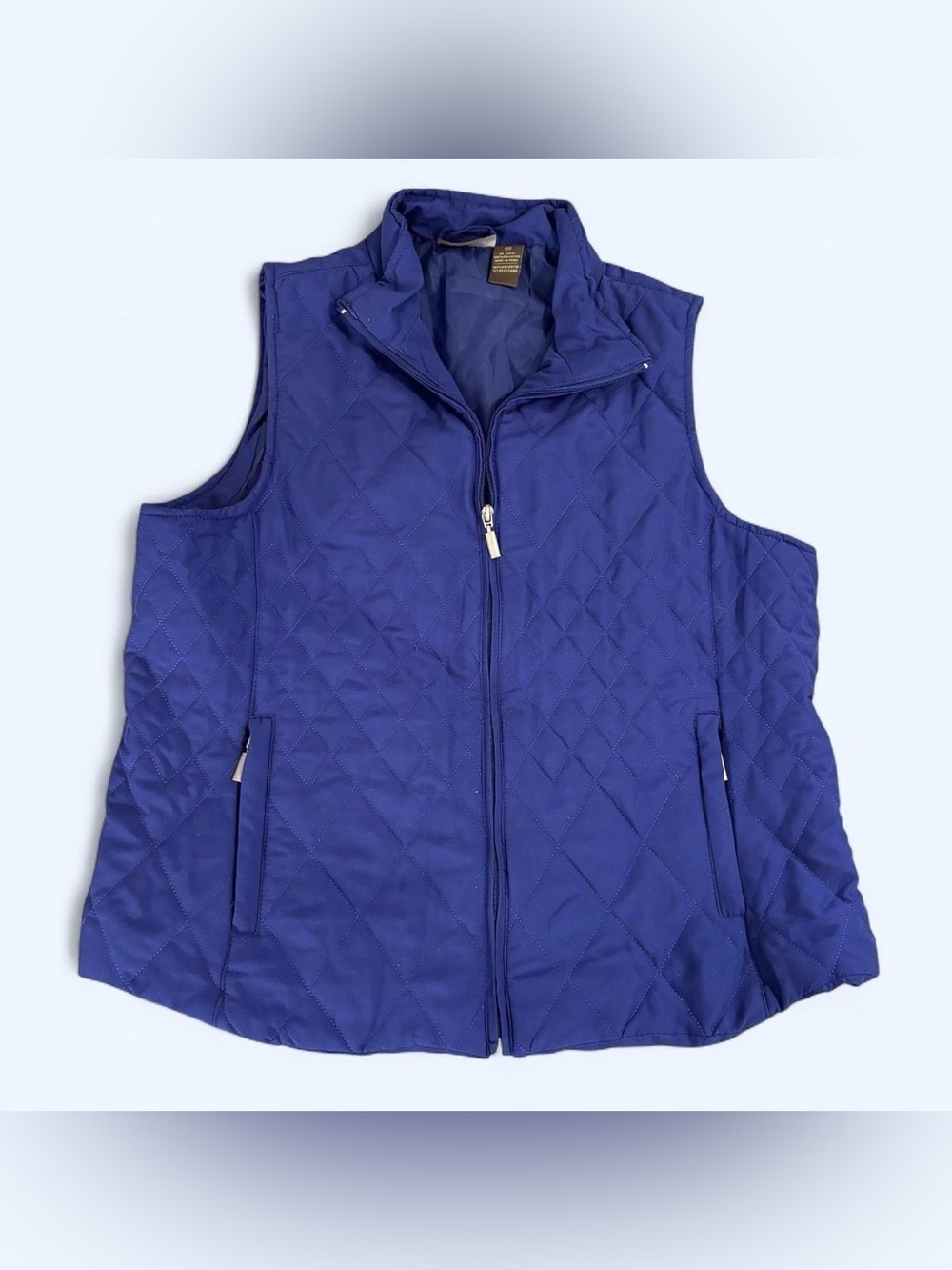 Jane Ashley Women's Blue Purple Quilted Vest Size XL